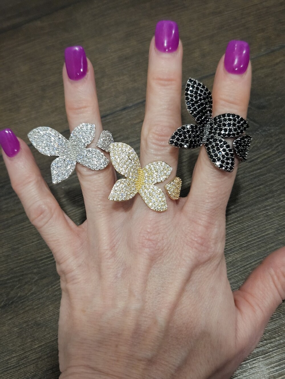 NEW Sparkling Crystal Butterfly Statement Ring Choose Your Color